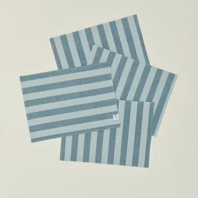 Hawkins New York Essential Striped Placemat - Set Of 4 In Sky,peacock