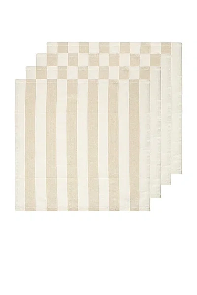 Hawkins New York Essential Striped Set Of 4 Dinner Napkins In White