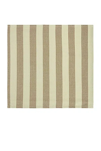 Hawkins New York Essential Striped Set Of 4 Dinner Napkins In Olive & Sage