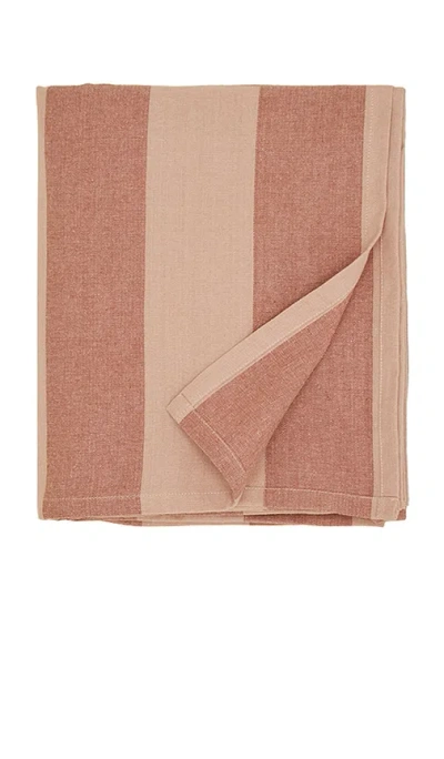 Hawkins New York Essential Striped Tablecloth In Blush & Terracotta