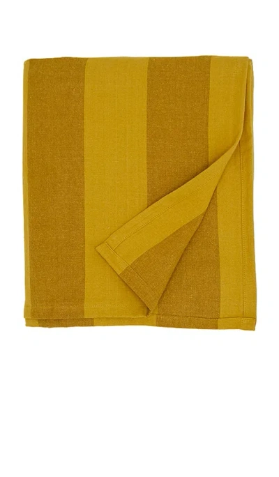 Hawkins New York Essential Striped Tablecloth In Mustard & Bronze