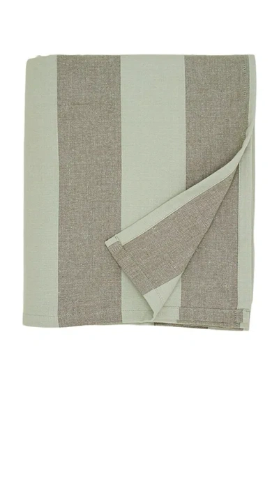Hawkins New York Essential Striped Tablecloth In Sage & Olive