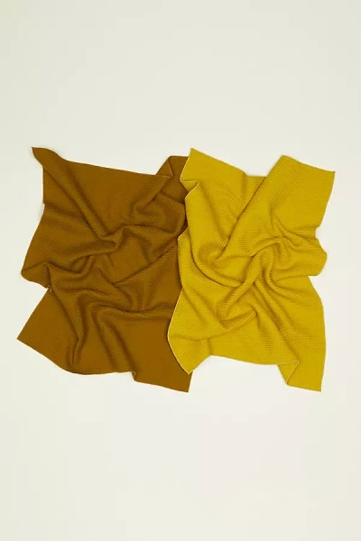 Hawkins New York Essential Waffle Dish Towels In Yellow