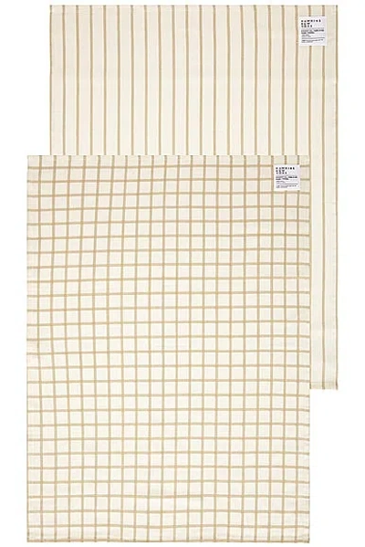 Hawkins New York Essential Yarn Dyed Set Of 2 Dish Towels In Neutral