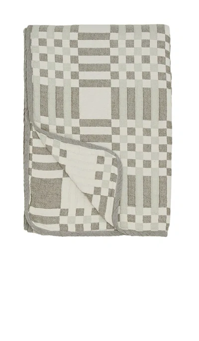 Hawkins New York Queen Simple Plaid Blanket In Olive & Sage