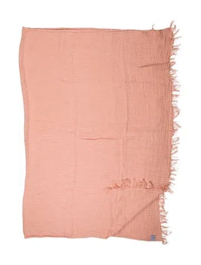 Pre-owned Hawkins New York Simple Linen Throw Blush W/ Tags In Pink