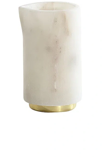 Hawkins New York Simple Marble And Brass Creamer In White
