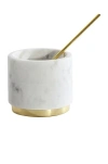 Hawkins New York Simple Marble And Brass Sugar Pinch Pot In White