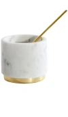 Hawkins New York Simple Marble And Brass Sugar Pinch Pot In White
