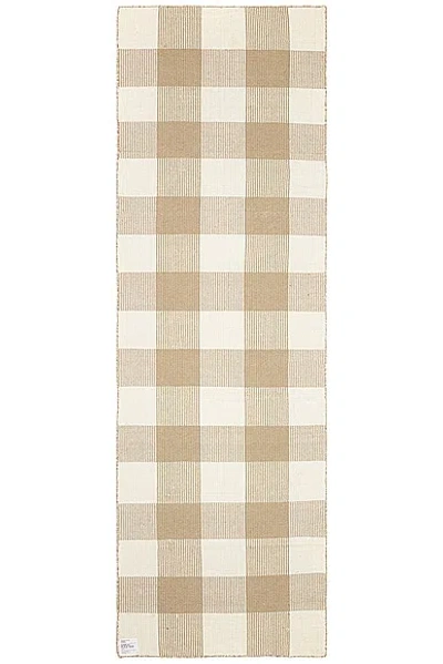 Hawkins New York Simple Plaid Runner In Flax & Ivory