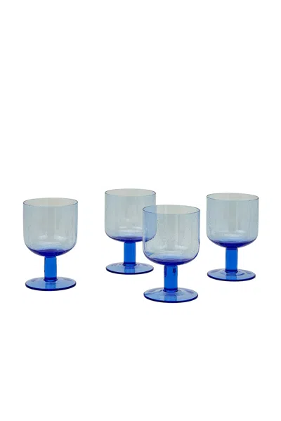 Hawkins New York Simple Seeded Glassware Set Of 4 In Blue