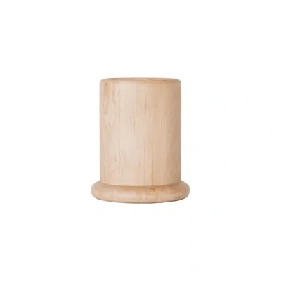 Hawkins New York Simple Solid Wood Round Utensil Crock In Brown