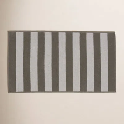 Hawkins New York Simple Striped Cotton Bath Mat In Sky,peacock