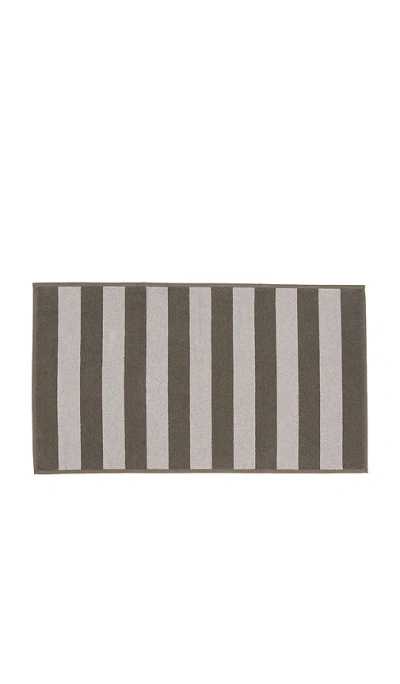 Hawkins New York Simple Striped Terry Towel Bath Sheet In Light Grey & Dark Grey