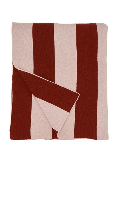 Hawkins New York Simple Striped Throw Blanket In Blush & Terracotta