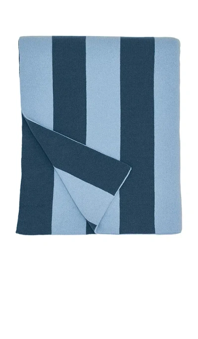 Hawkins New York Simple Striped Throw Blanket In Sky & Peacock