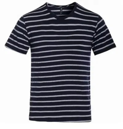 Hawks Bay Men's Classic Stripe Tee In Navy/ Grey In Multi