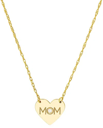 Hawley St 14k 0.01 Ct. Tw. Diamond Heart Necklace In Gold