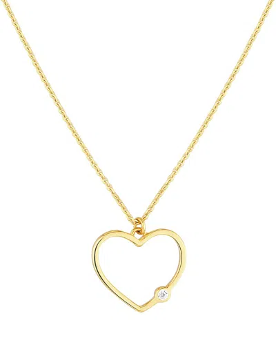Hawley St 14k 0.01 Ct. Tw. Diamond Heart Necklace In Gold