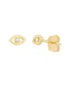 Hawley St Diamond Open Mini Evil Eye Studs In Gold