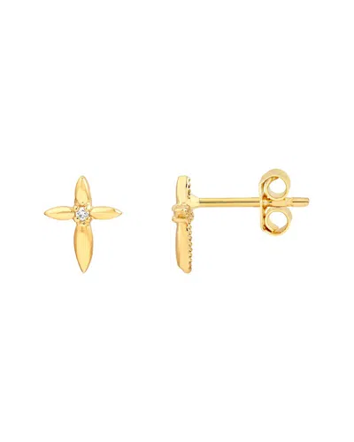 Hawley St 14k 0.02 Ct. Tw. Diamond Religious Earrings In Gold