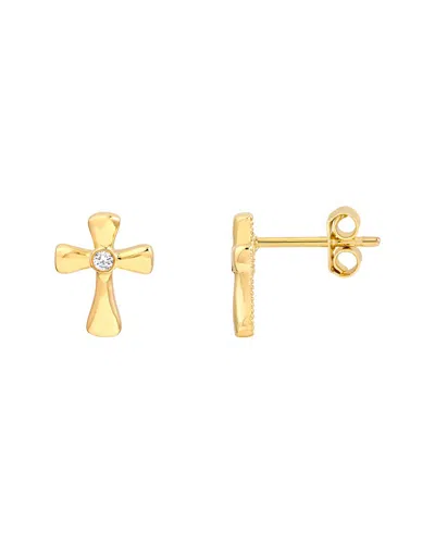 Hawley St 2.5pt Dia Cross Stud Earrings In Gold