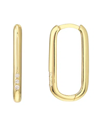 Hawley St Diamond Paper Clip Hoop Earrings In Brown