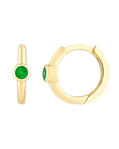 Hawley St 14k 0.06 Ct. Tw. Emerald Hoop Earrings