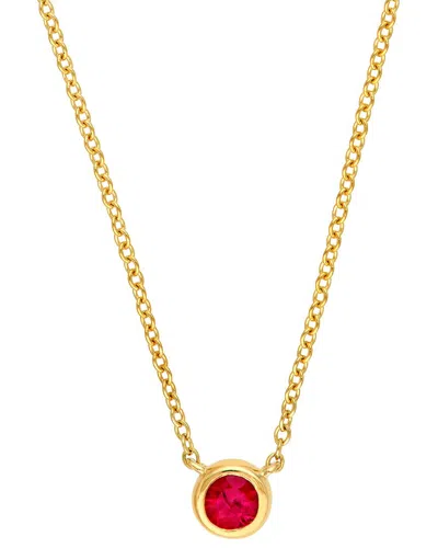 Hawley St 14k 0.15 Ct. Tw. Ruby Bezel Necklace In Gold