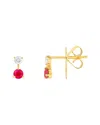 Hawley St 14k 0.43 Ct. Tw. Diamond & Ruby Stud Earrings In Gold