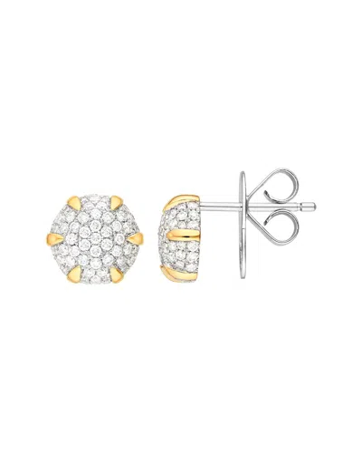 Hawley St Diamond Pave Round Stud Earrings (1/2tcw) In Silver