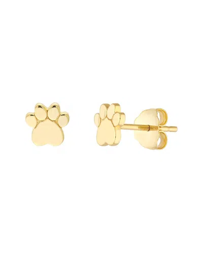 Hawley St Dog Paw Stud Earrings On Post Back In Gold