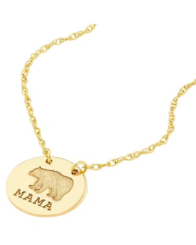 Hawley St So You Etched Mama Bear Mini Disc Adjustable Neckl In Gold