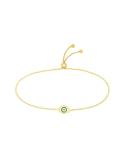 Hawley St Mini Turquoise Evil Eye Bolo Bracelet In Gold
