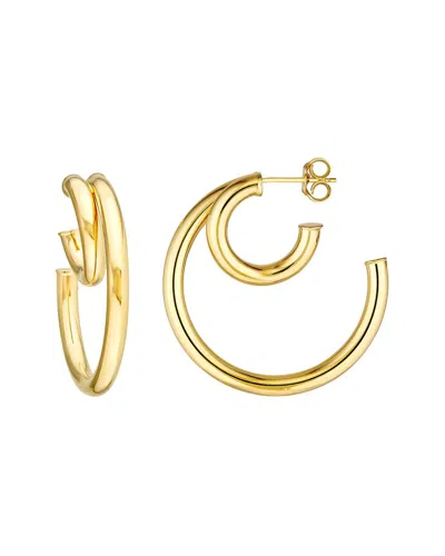 Hawley St 30mm Double Open Hoop Earrings In Brown