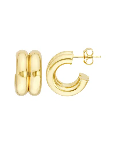 Hawley St 15mm Small Double Open Hoop Earrings In Gold