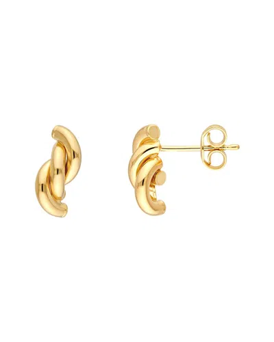 Hawley St Twist Tube Polished Stud Earrings In Gold