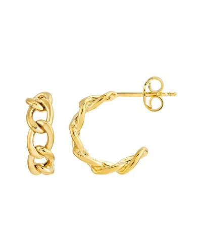 Hawley St 10mm Round Link Open Hoop Earrings In Gold