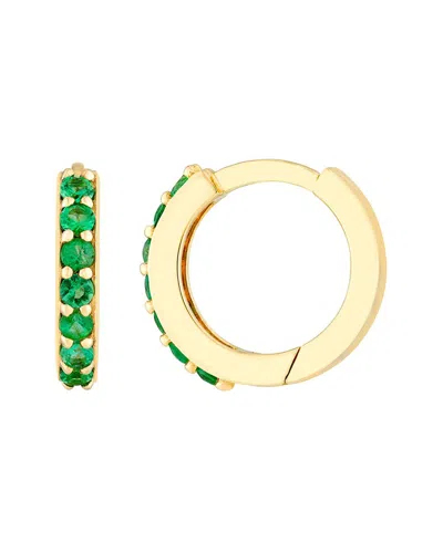 Hawley St Emerald Row Hoop Earrings In Green