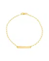 Hawley St Kid's Id Bracelet On D/c Long Anchor Chain In Gold