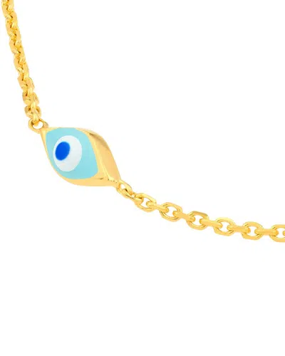 Hawley St 14k Evil Eye Anklet In Gold