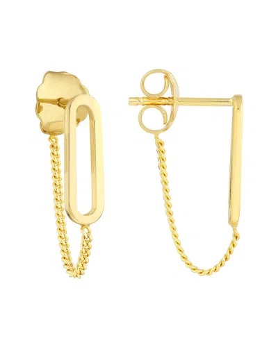 Hawley St Front To Back Paper Clip & Curb Earrings In Gold