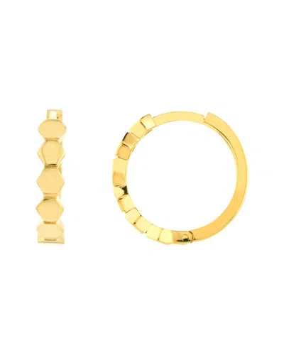 Hawley St Honeycomb Huggie Hoop Earrings In Brown