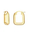 Hawley St Puffy Square Shape Hoop Earrings In Brown