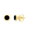 Hawley St Onyx Enamel Circle Stud Earrings In Gold