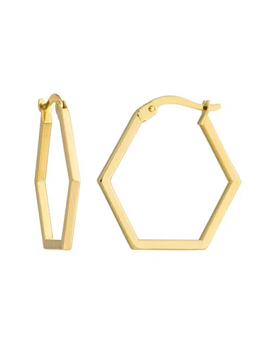Hawley St Hexagon Shape Hoops In Gold