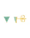 Hawley St Simulated Turquoise Triangle Stud Earrings In Gold