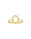 Hawley St Beaded Open Oval Ring In Gold