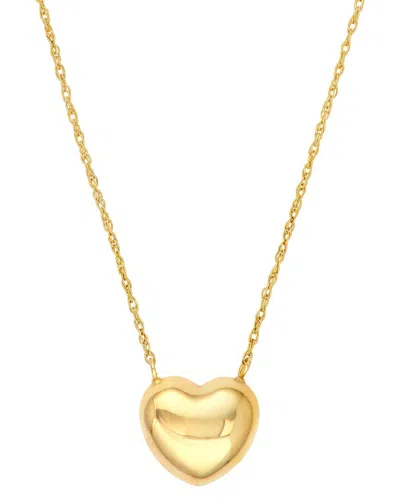 Hawley St Puffy Large Heart Necklace In Gold