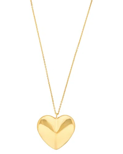 Hawley St Puff Art Large Heart Pendant Necklace In Gold